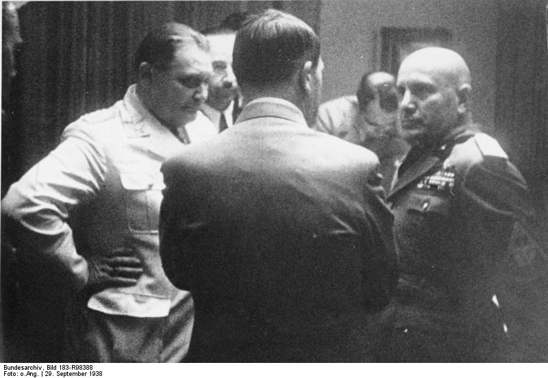 Conversation between Adolf Hitler and Benito Mussolini during the negotiations of the Munich conference